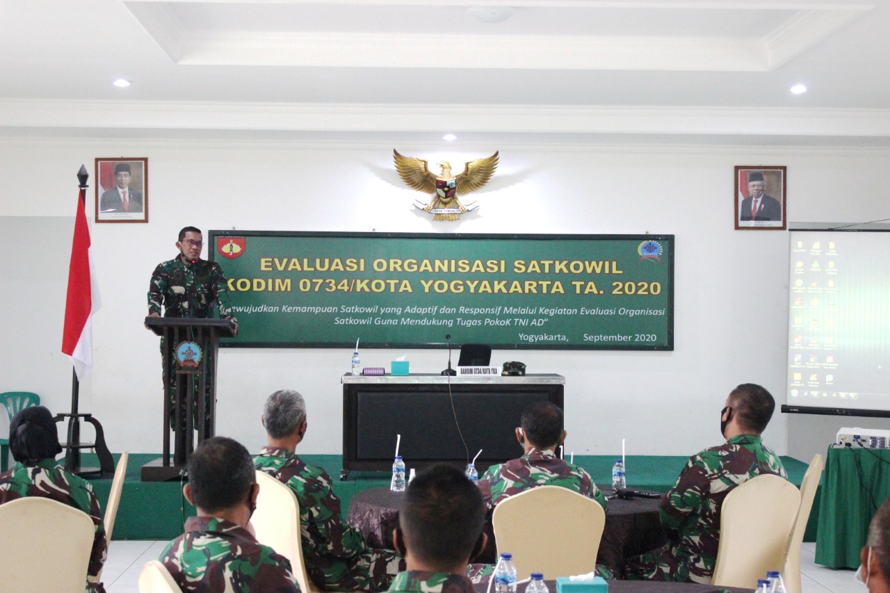 Kodim 0734/Kota Yogyakarta  Gelar Evaluasi dan Organisasi Satkowil Tahun 2020