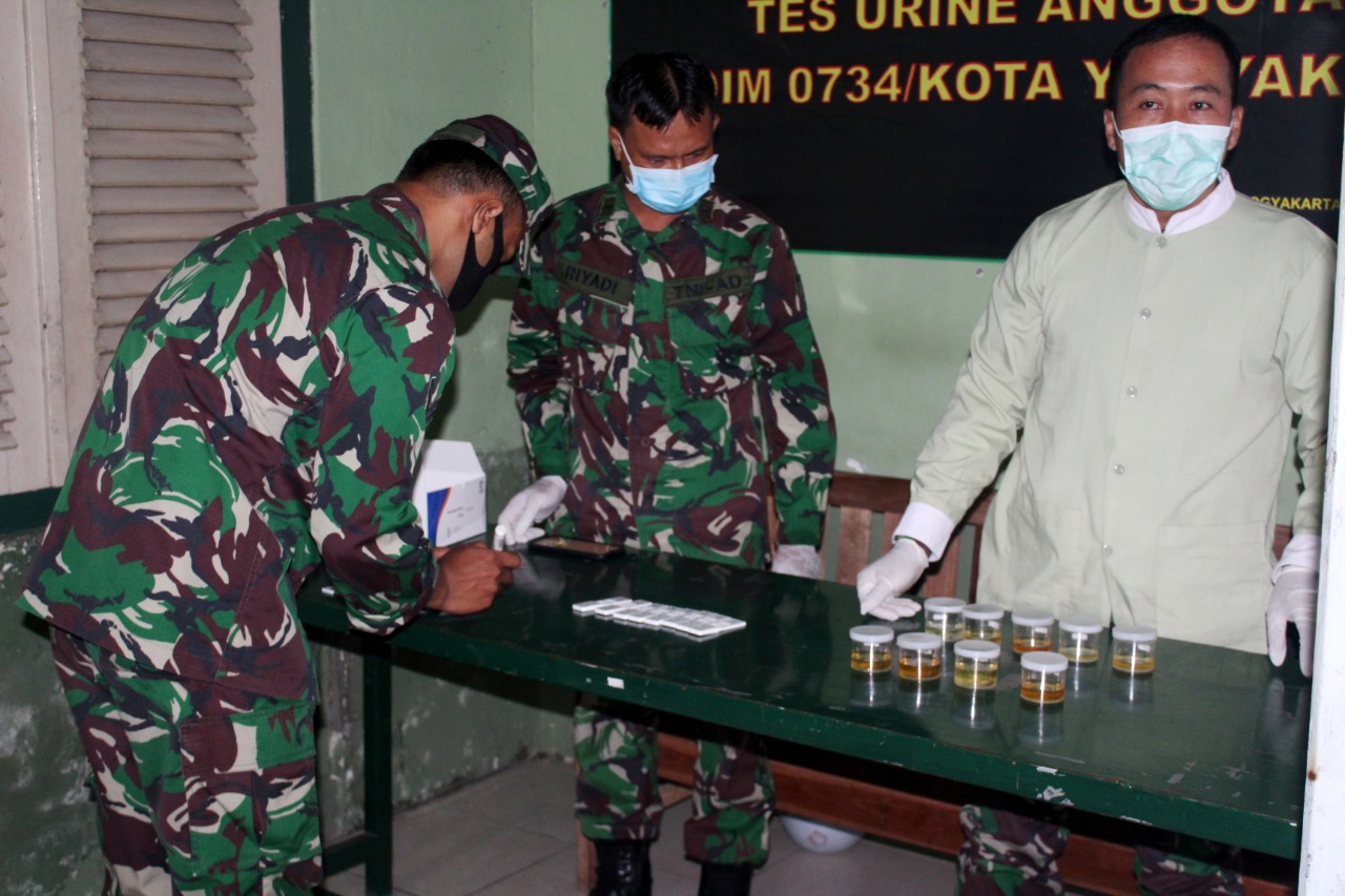 Komit Berantas Narkoba, Prajurit Kodim Kota Yogyakarta Tes Urine