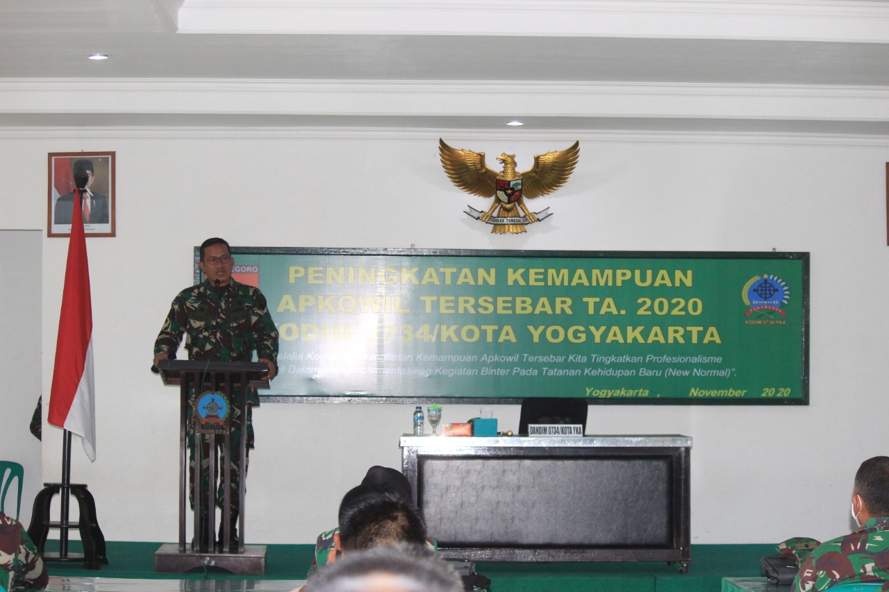 New Normal, Kodim Kota Yogyakarta Selenggarakan Giat Peningkatan Kemampuan Apkowil Tersebar Tahun 2020
