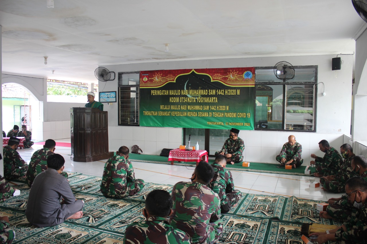 Kodim Kota Yogyakarta Peringati Maulid Nabi Muhammad SAW 1442 H/2020