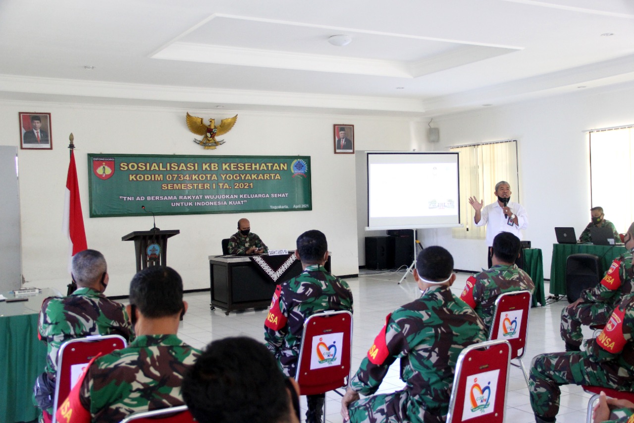 Sukseskan Program Pemerintah, Kodim 0734/Kota Yogyakarta Selenggarakan Sosialisasi KB-Kes