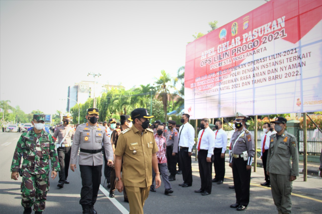 Kasdim Kota Yogyakarta Hadiri Apel Gelar Pasukan Pengamanan Nataru 2021