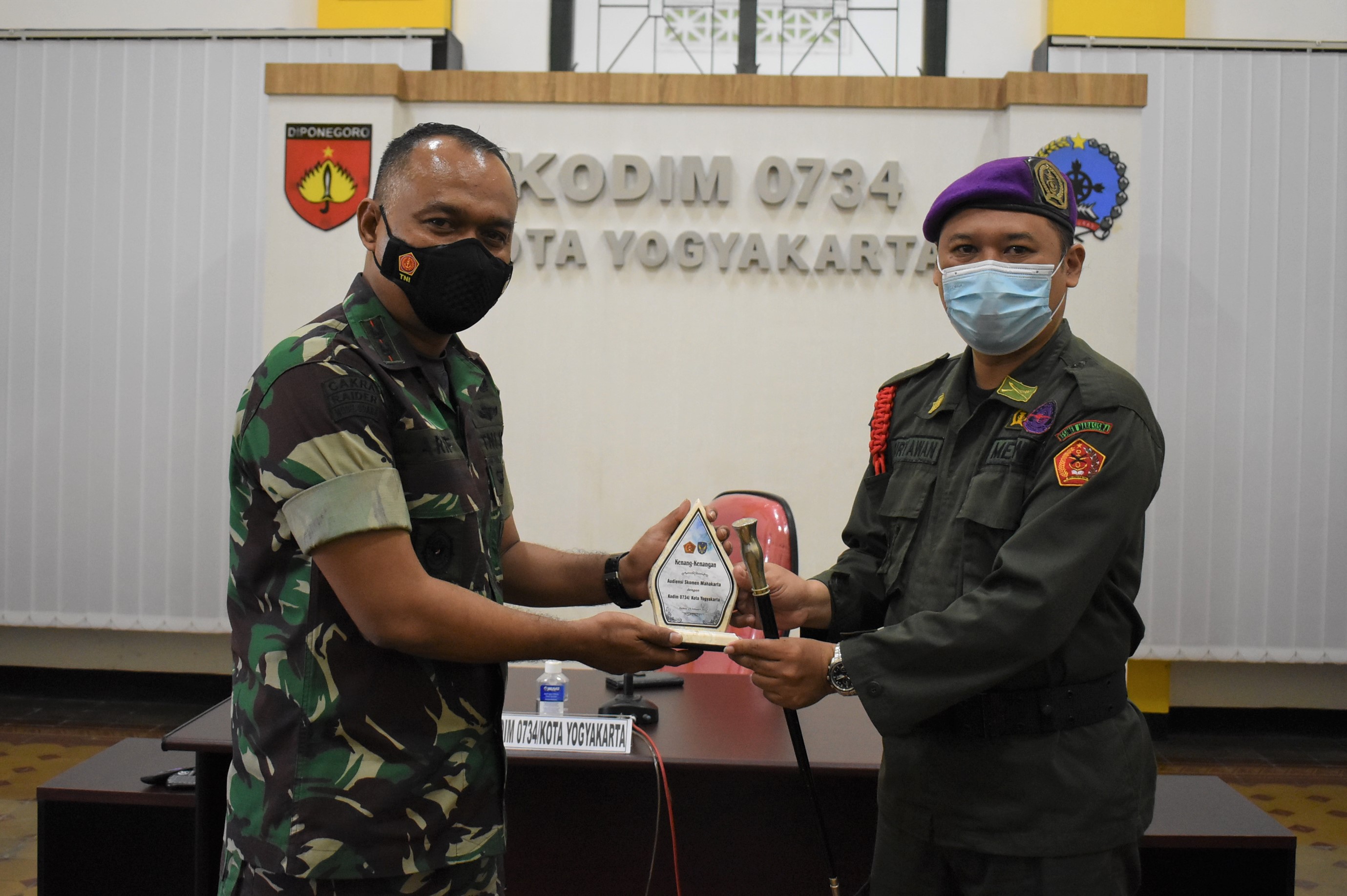 Dandim 0734/Kota Yogyakarta Terima Audiensi Komando Resimen Mahasiswa Mahakarta