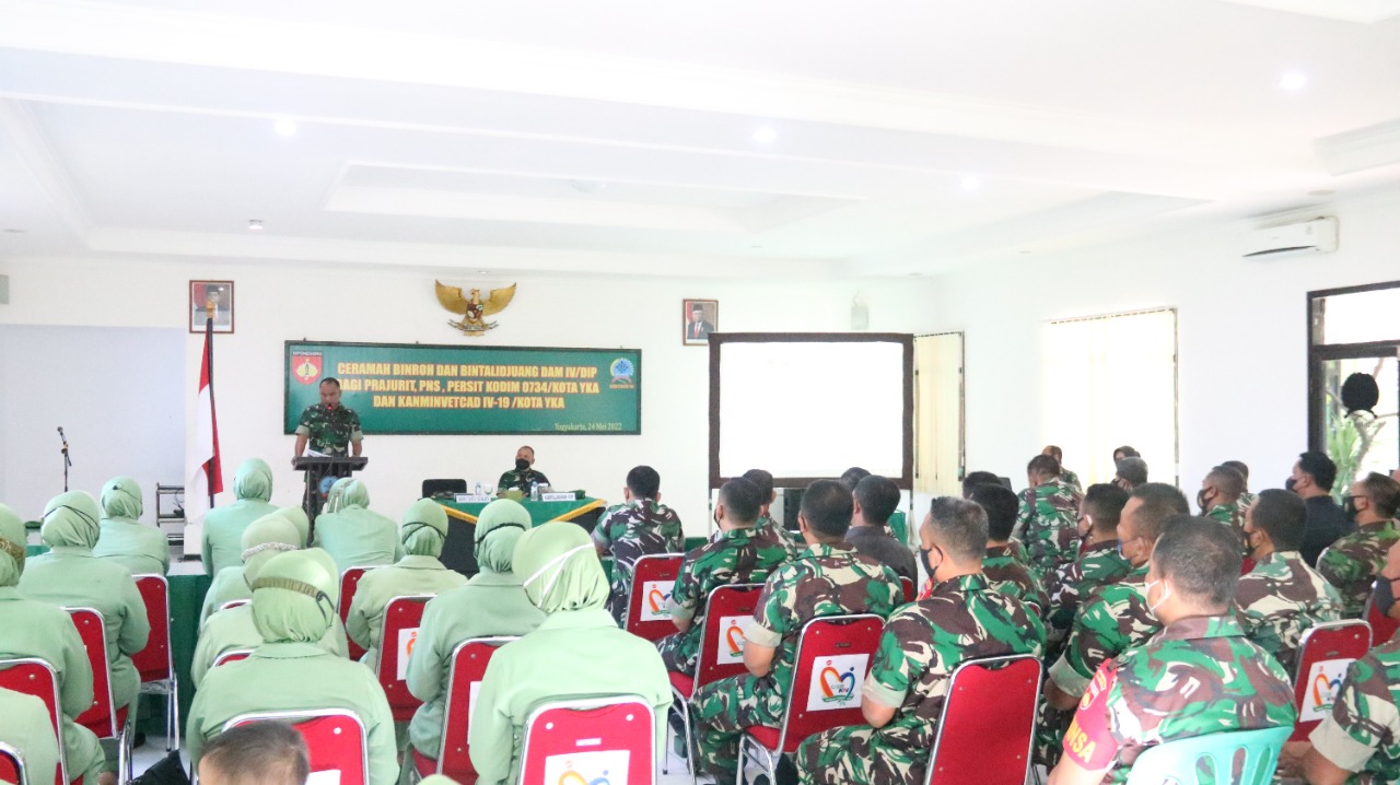 Kodim 0734/Kota Yogyakarta Terima Ceramah Binroh dan Bintalidjuang Dari Bintaldam IV/Diponegoro